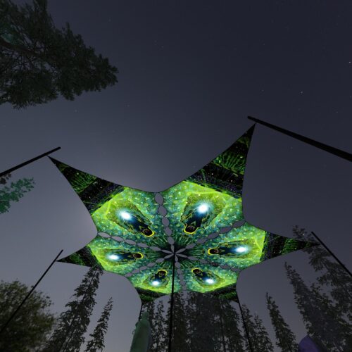 EN-DM01 - 6 Diamonds Canopy Set - UV-Reactive Flurescent Ceiling Decoration - 3D-Preview