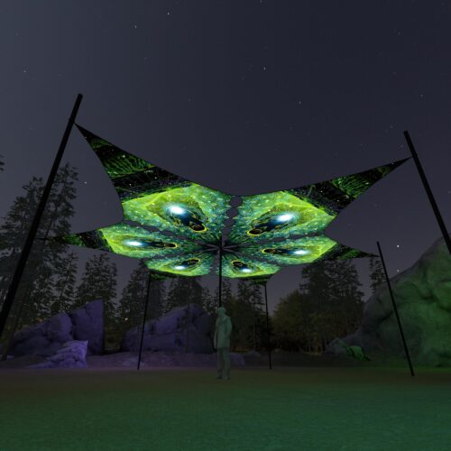 EN-DM01 - 6 Diamonds Canopy Set - UV-Reactive Flurescent Ceiling Decoration - 3D-Preview