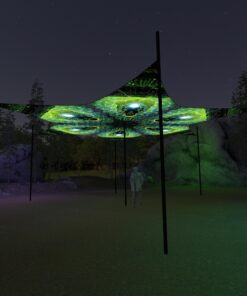 EN-DM01 - 6 Diamonds Canopy Set - UV-Reactive Flurescent Ceiling Decoration - 3D-Preview