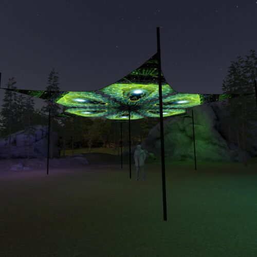 EN-DM01 - 6 Diamonds Canopy Set - UV-Reactive Flurescent Ceiling Decoration - 3D-Preview