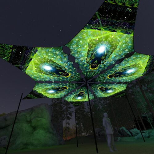 EN-DM01 - 6 Diamonds Canopy Set - UV-Reactive Flurescent Ceiling Decoration - 3D-Preview