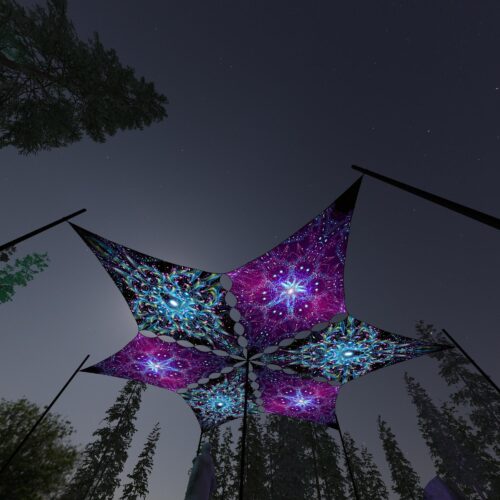 EN-DM02 and EN-DM03 - 6 Diamonds Canopy Set - UV-Reactive Flurescent Ceiling Decoration - 3D-Preview