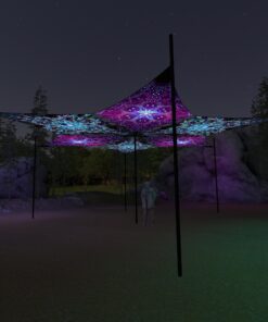 EN-DM02 and EN-DM03 - 6 Diamonds Canopy Set - UV-Reactive Flurescent Ceiling Decoration - 3D-Preview