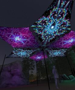 EN-DM02 and EN-DM03 - 6 Diamonds Canopy Set - UV-Reactive Flurescent Ceiling Decoration - 3D-Preview