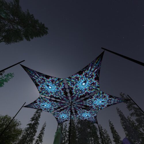 EN-DM02 - 6 Diamonds Canopy Set - UV-Reactive Flurescent Ceiling Decoration - 3D-Preview