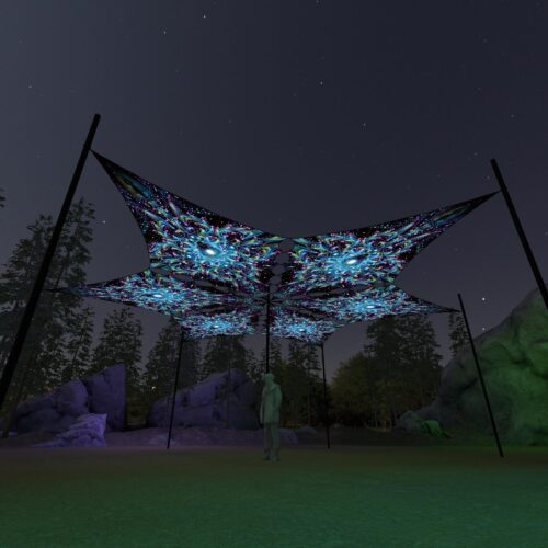 EN-DM02 - 6 Diamonds Canopy Set - UV-Reactive Flurescent Ceiling Decoration - 3D-Preview