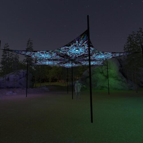 EN-DM02 - 6 Diamonds Canopy Set - UV-Reactive Flurescent Ceiling Decoration - 3D-Preview
