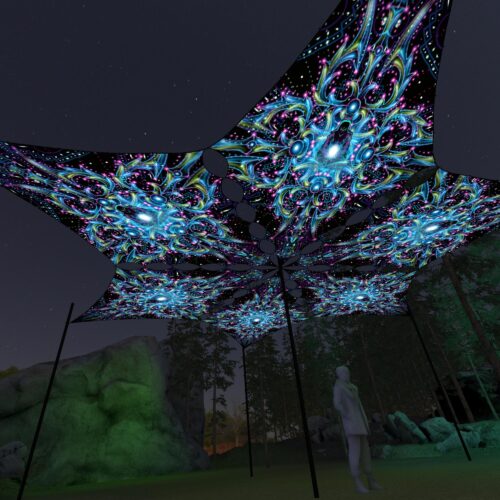 EN-DM02 - 6 Diamonds Canopy Set - UV-Reactive Flurescent Ceiling Decoration - 3D-Preview