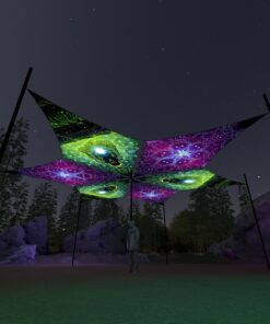 EN-DM03 and EN-DM01 - 6 Diamonds Canopy Set - UV-Reactive Flurescent Ceiling Decoration - 3D-Preview