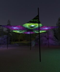 EN-DM03 and EN-DM01 - 6 Diamonds Canopy Set - UV-Reactive Flurescent Ceiling Decoration - 3D-Preview