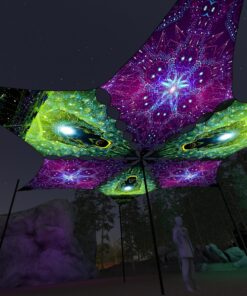 EN-DM03 and EN-DM01 - 6 Diamonds Canopy Set - UV-Reactive Flurescent Ceiling Decoration - 3D-Preview