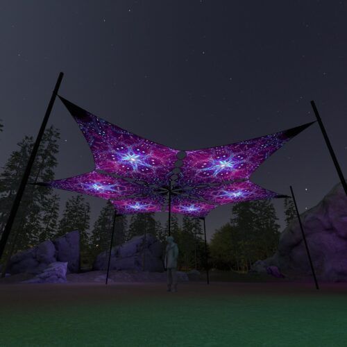 EN-DM03 - 6 Diamonds Canopy Set - UV-Reactive Flurescent Ceiling Decoration - 3D-Preview