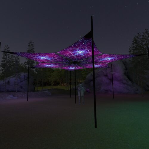 EN-DM03 - 6 Diamonds Canopy Set - UV-Reactive Flurescent Ceiling Decoration - 3D-Preview