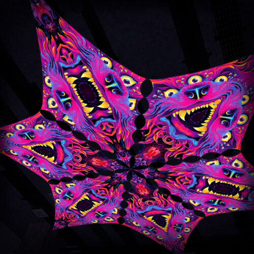 ES-DM01 and ES-DM02 - 6 Diamonds Canopy Set - UV-Reactive Flurescent Ceiling Decoration - 3D-Preview