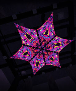 ES-DM01 and ES-DM02 - 6 Diamonds Canopy Set - UV-Reactive Flurescent Ceiling Decoration - 3D-Preview