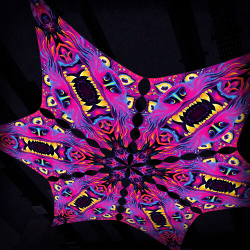 ES-DM01 - 6 Diamonds Canopy Set - UV-Reactive Flurescent Ceiling Decoration - 3D-Preview