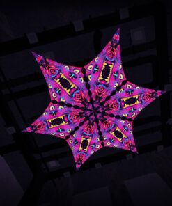 ES-DM01 - 6 Diamonds Canopy Set - UV-Reactive Flurescent Ceiling Decoration - 3D-Preview