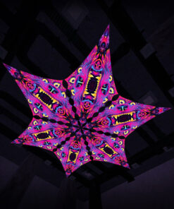 ES-DM01 - 6 Diamonds Canopy Set - UV-Reactive Flurescent Ceiling Decoration - 3D-Preview