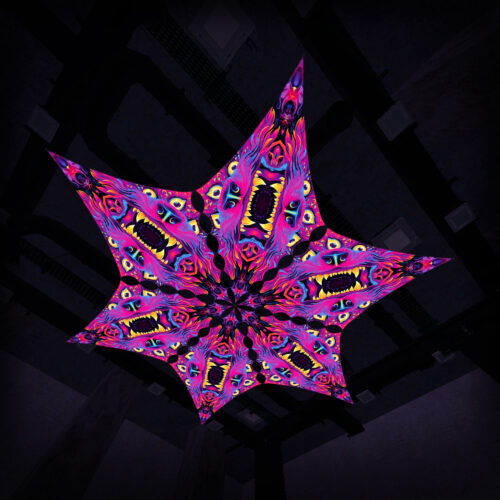 ES-DM01 - 6 Diamonds Canopy Set - UV-Reactive Flurescent Ceiling Decoration - 3D-Preview