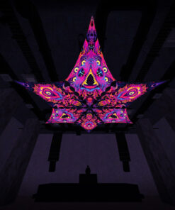 ES-DM02 and ES-DM03 - 6 Diamonds Canopy Set - UV-Reactive Flurescent Ceiling Decoration - 3D-Preview