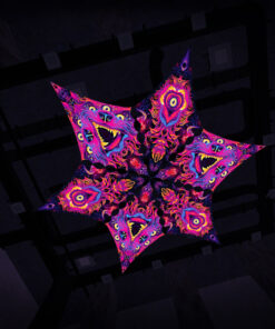 ES-DM02 and ES-DM03 - 6 Diamonds Canopy Set - UV-Reactive Flurescent Ceiling Decoration - 3D-Preview