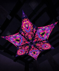 ES-DM02 and ES-DM03 - 6 Diamonds Canopy Set - UV-Reactive Flurescent Ceiling Decoration - 3D-Preview