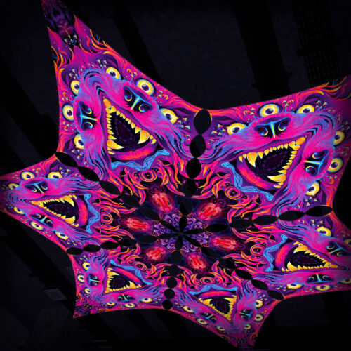 ES-DM02 - 6 Diamonds Canopy Set - UV-Reactive Flurescent Ceiling Decoration - 3D-Preview