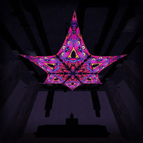 ES-DM02 - 6 Diamonds Canopy Set - UV-Reactive Flurescent Ceiling Decoration - 3D-Preview