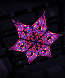 ES-DM02 - 6 Diamonds Canopy Set - UV-Reactive Flurescent Ceiling Decoration - 3D-Preview
