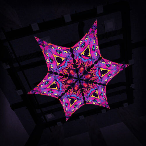 ES-DM02 - 6 Diamonds Canopy Set - UV-Reactive Flurescent Ceiling Decoration - 3D-Preview