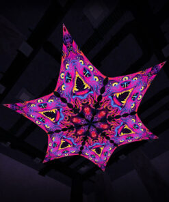 ES-DM02 - 6 Diamonds Canopy Set - UV-Reactive Flurescent Ceiling Decoration - 3D-Preview