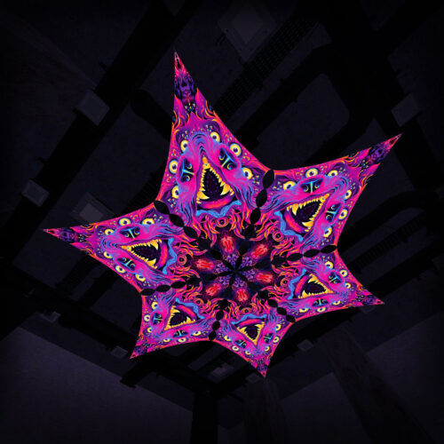 ES-DM02 - 6 Diamonds Canopy Set - UV-Reactive Flurescent Ceiling Decoration - 3D-Preview