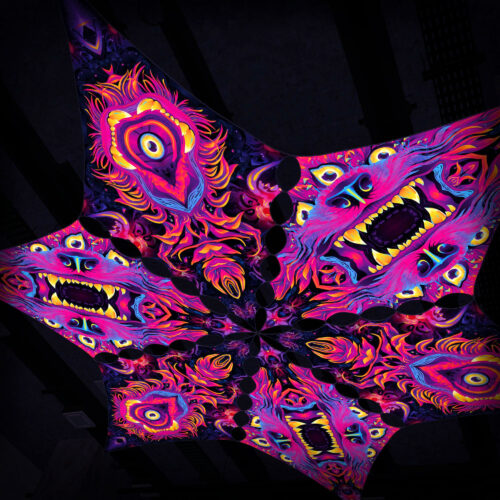 ES-DM03 and ES-DM01 - 6 Diamonds Canopy Set - UV-Reactive Flurescent Ceiling Decoration - 3D-Preview