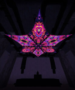 ES-DM03 and ES-DM01 - 6 Diamonds Canopy Set - UV-Reactive Flurescent Ceiling Decoration - 3D-Preview