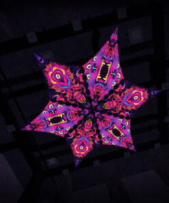 ES-DM03 and ES-DM01 - 6 Diamonds Canopy Set - UV-Reactive Flurescent Ceiling Decoration - 3D-Preview