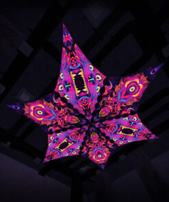 ES-DM03 and ES-DM01 - 6 Diamonds Canopy Set - UV-Reactive Flurescent Ceiling Decoration - 3D-Preview