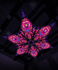 ES-DM03 - 6 Diamonds Canopy Set - UV-Reactive Flurescent Ceiling Decoration - 3D-Preview