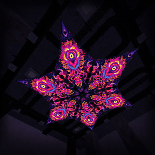 ES-DM03 - 6 Diamonds Canopy Set - UV-Reactive Flurescent Ceiling Decoration - 3D-Preview