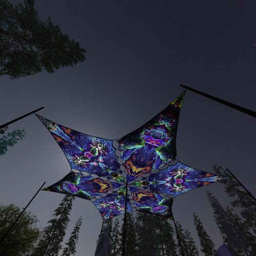 EUK-DM01 and EUK-DM02 - 6 Diamonds Canopy Set - UV-Reactive Flurescent Ceiling Decoration - 3D-Preview