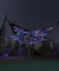 EUK-DM01 and EUK-DM02 - 6 Diamonds Canopy Set - UV-Reactive Flurescent Ceiling Decoration - 3D-Preview