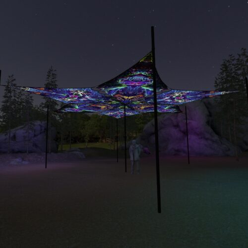 EUK-DM01 and EUK-DM02 - 6 Diamonds Canopy Set - UV-Reactive Flurescent Ceiling Decoration - 3D-Preview