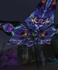 EUK-DM01 and EUK-DM02 - 6 Diamonds Canopy Set - UV-Reactive Flurescent Ceiling Decoration - 3D-Preview