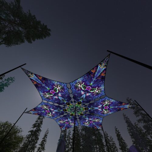 EUK-DM01 - 6 Diamonds Canopy Set - UV-Reactive Flurescent Ceiling Decoration - 3D-Preview