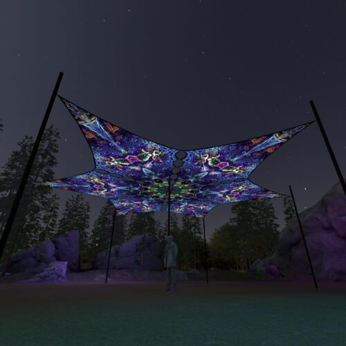 EUK-DM01 - 6 Diamonds Canopy Set - UV-Reactive Flurescent Ceiling Decoration - 3D-Preview