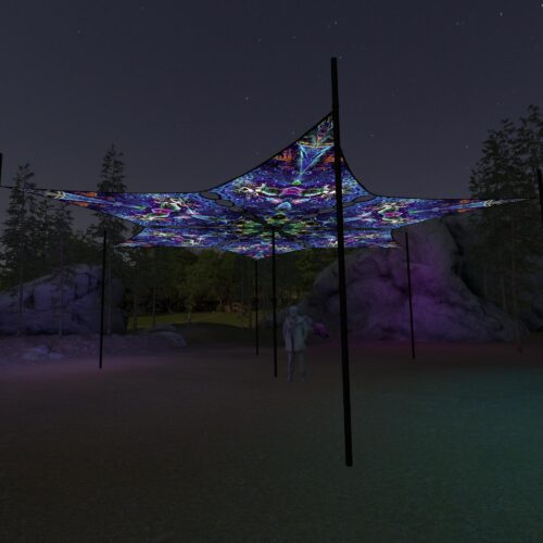 EUK-DM01 - 6 Diamonds Canopy Set - UV-Reactive Flurescent Ceiling Decoration - 3D-Preview