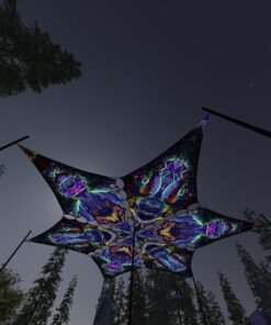 EUK-DM02 and EUK-DM03 - 6 Diamonds Canopy Set - UV-Reactive Flurescent Ceiling Decoration - 3D-Preview