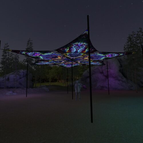 EUK-DM02 and EUK-DM03 - 6 Diamonds Canopy Set - UV-Reactive Flurescent Ceiling Decoration - 3D-Preview