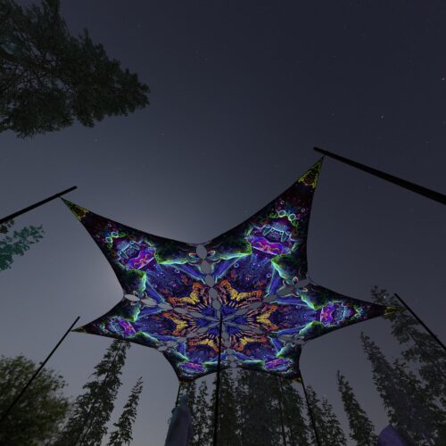 EUK-DM02 - 6 Diamonds Canopy Set - UV-Reactive Flurescent Ceiling Decoration - 3D-Preview