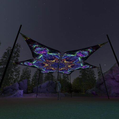 EUK-DM02 - 6 Diamonds Canopy Set - UV-Reactive Flurescent Ceiling Decoration - 3D-Preview