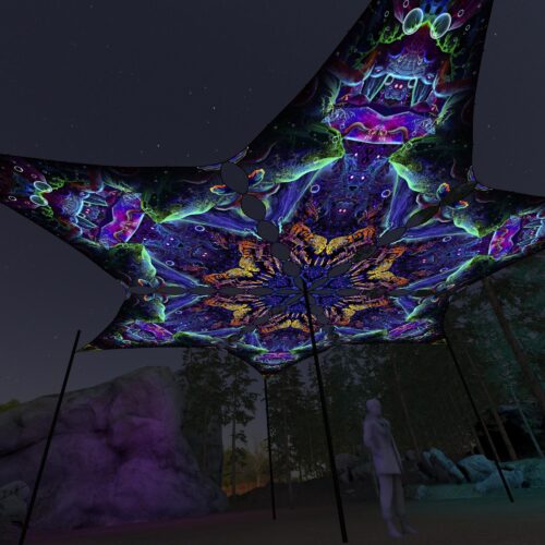 EUK-DM02 - 6 Diamonds Canopy Set - UV-Reactive Flurescent Ceiling Decoration - 3D-Preview